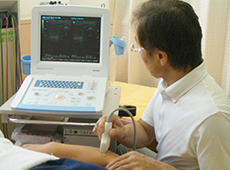超音波画像観察装置を使用した検査